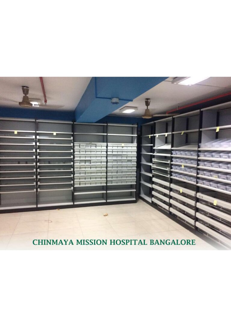 Pharmacy storage racks | Pharmacy bins India |Pharmacy display rack